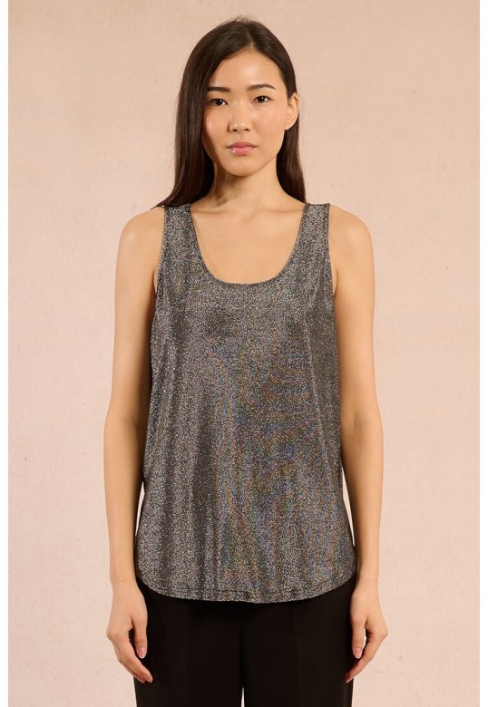 Metallic tank top Silvery Black