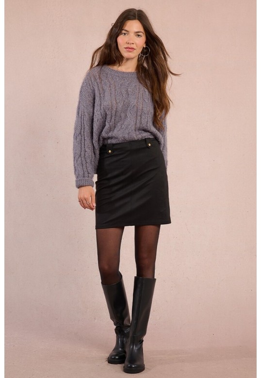 Suede mini skirt Black