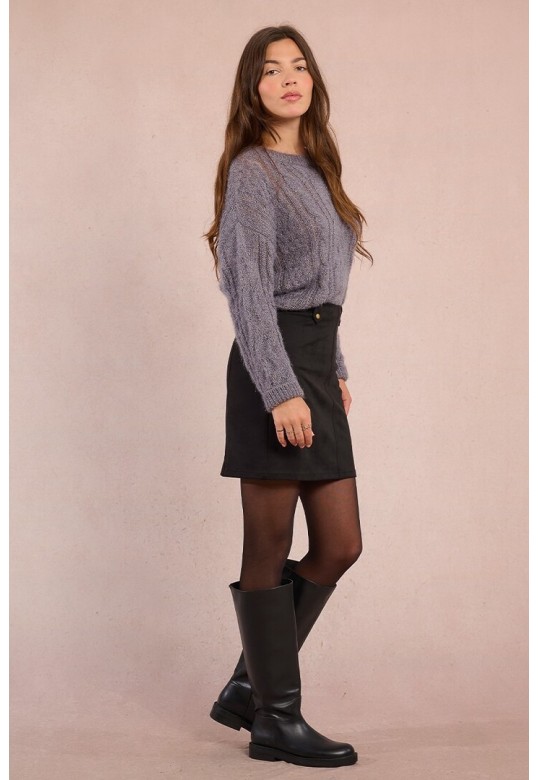 Suede mini skirt Black