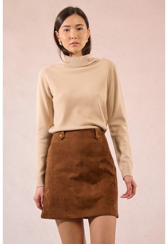 Suede mini skirt Brown