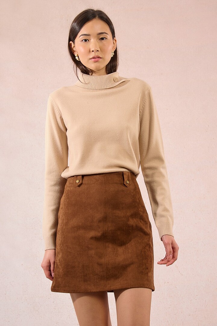 Suede mini skirt Brown