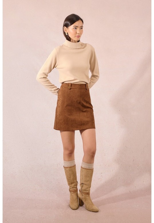Suede mini skirt Brown