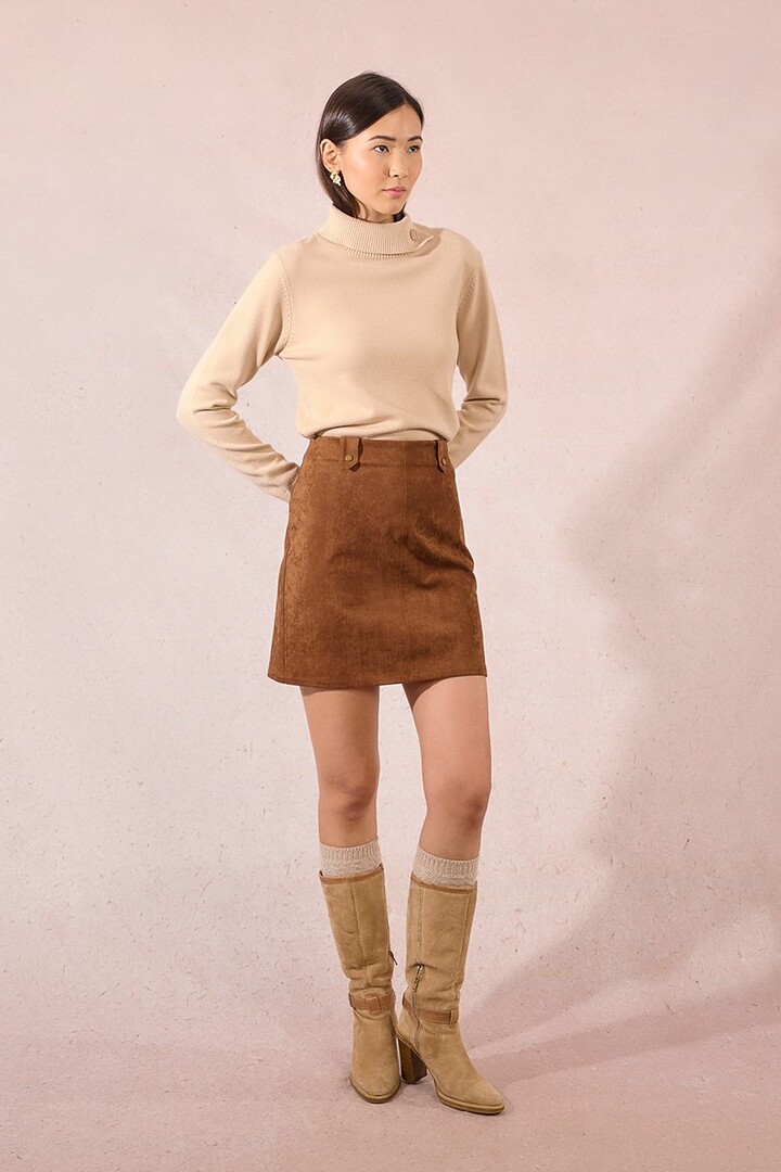 Suede mini skirt Brown