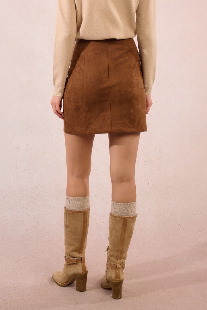 Suede mini skirt Brown