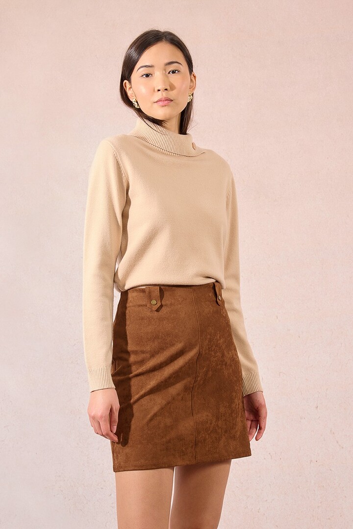 Suede mini skirt Brown