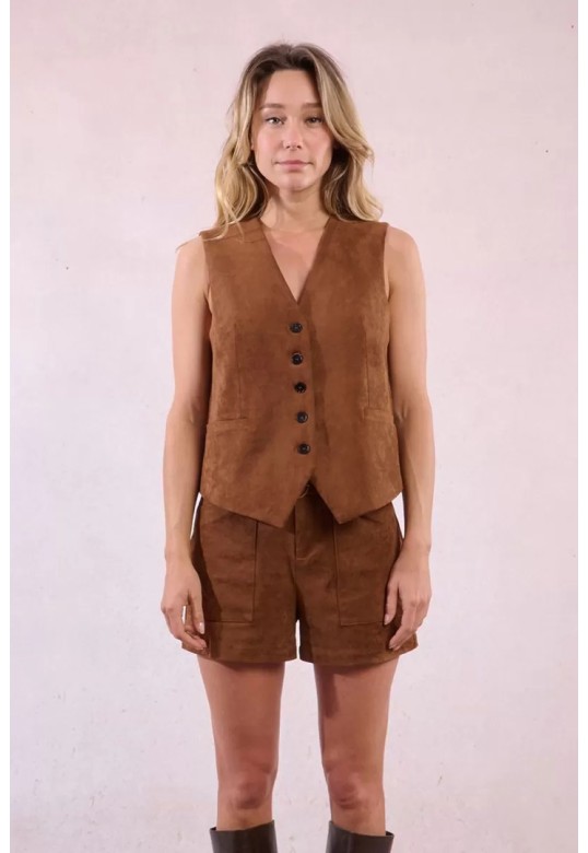Short suede jacket Brown