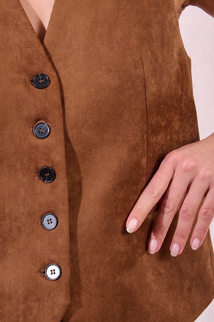 Short suede jacket Brown