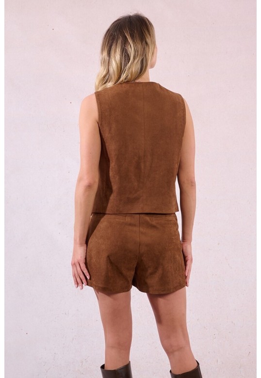 Short suede jacket Brown