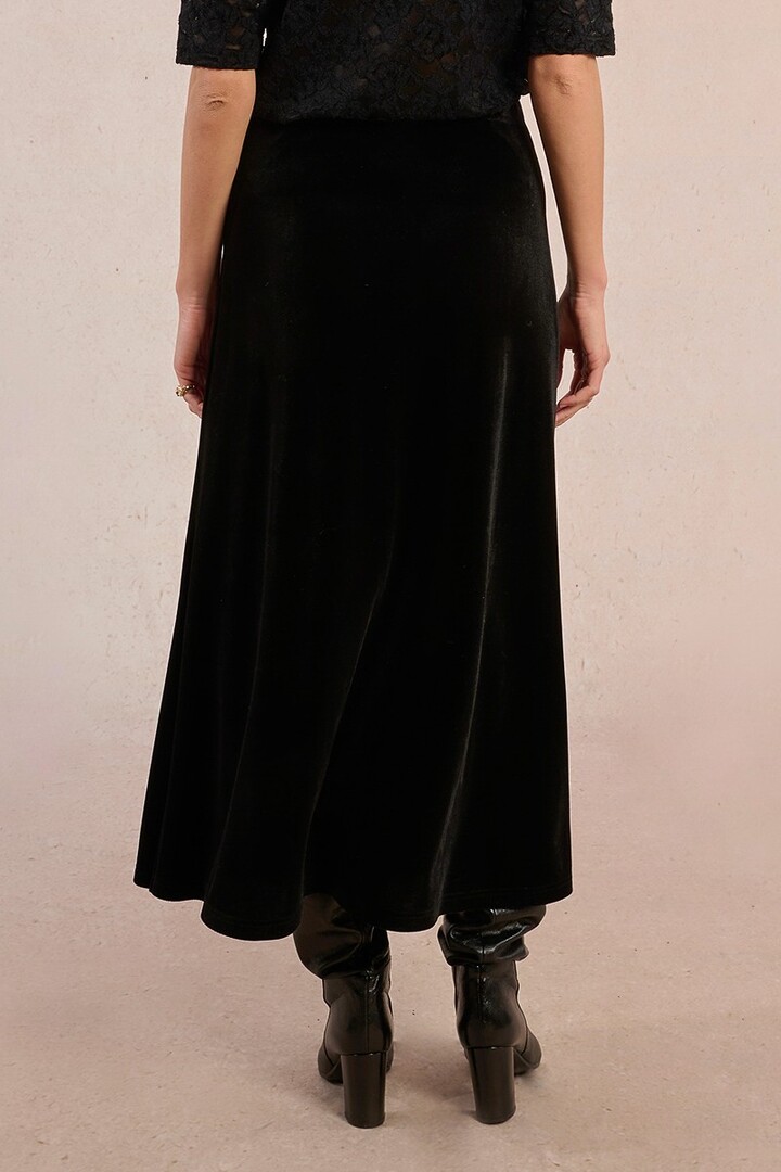 Long velvet skirt Black
