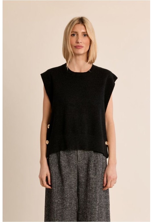 Sleeveless Knitted Sweater Black