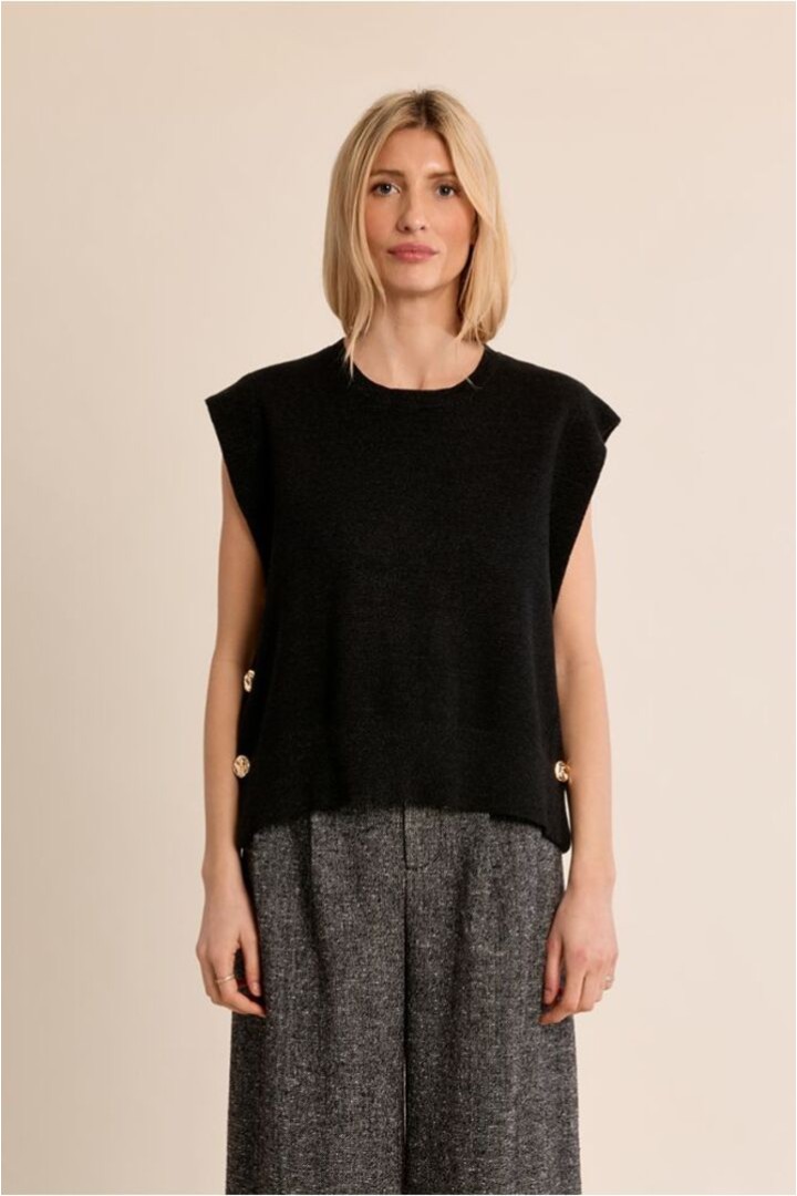 Sleeveless Knitted Sweater Black