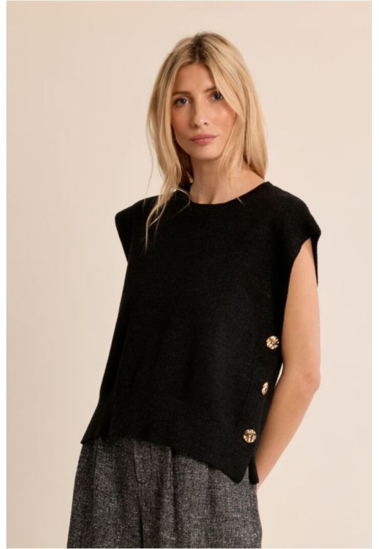 Sleeveless Knitted Sweater Black