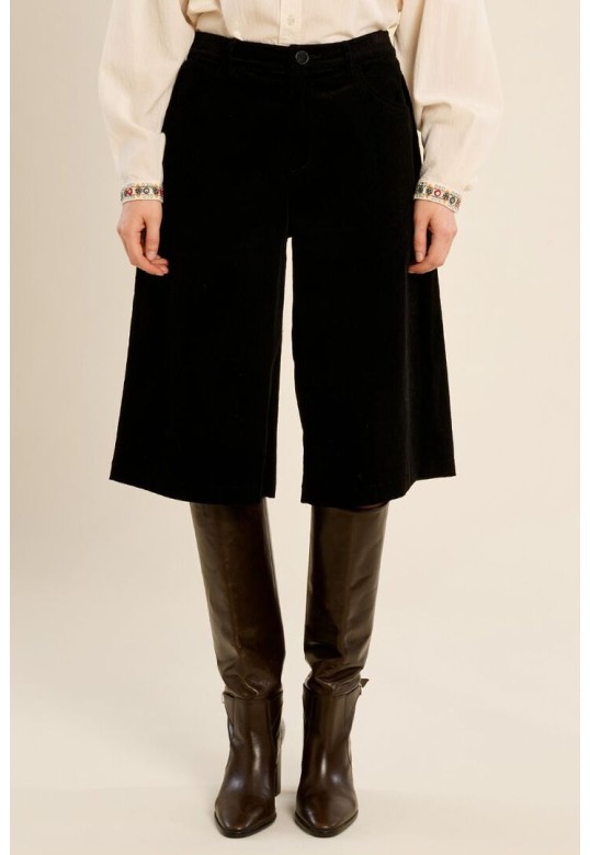 Flared Bermuda Shorts Black