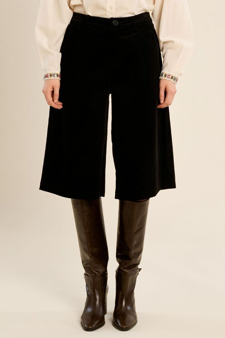 Flared Bermuda Shorts Black