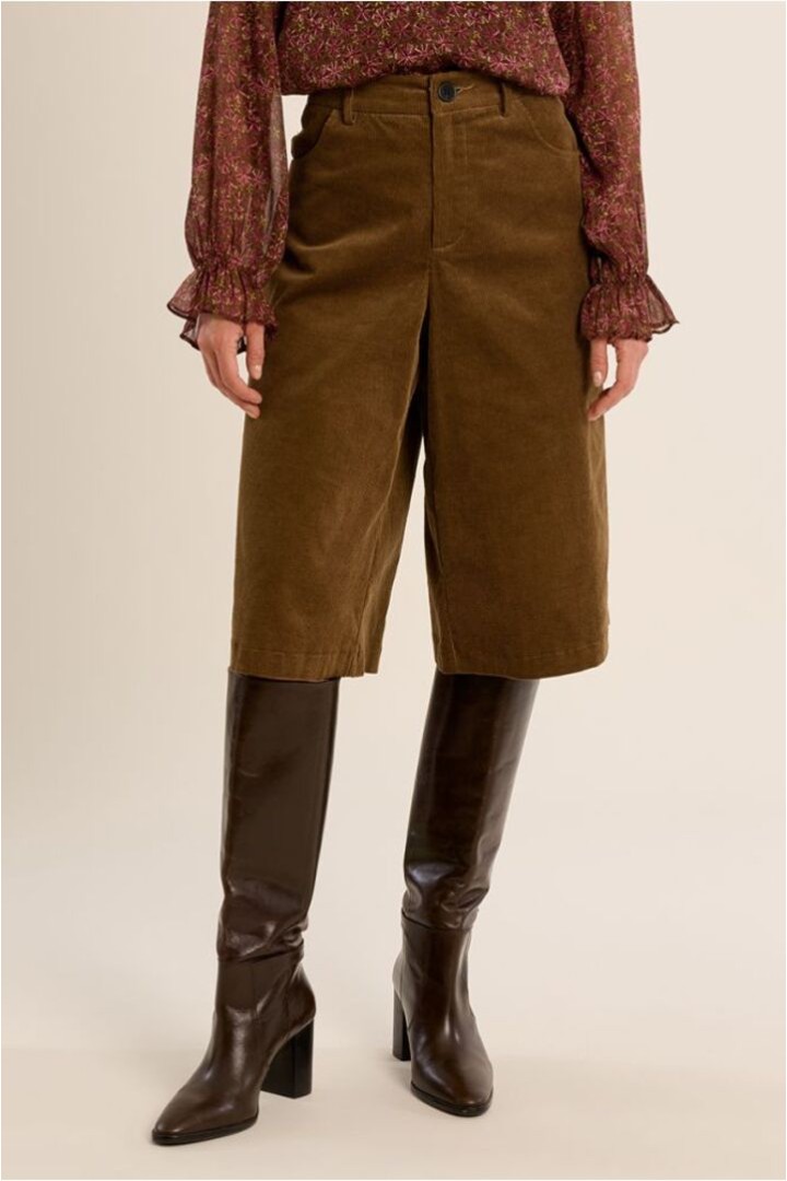 Flared Bermuda Shorts Khaki