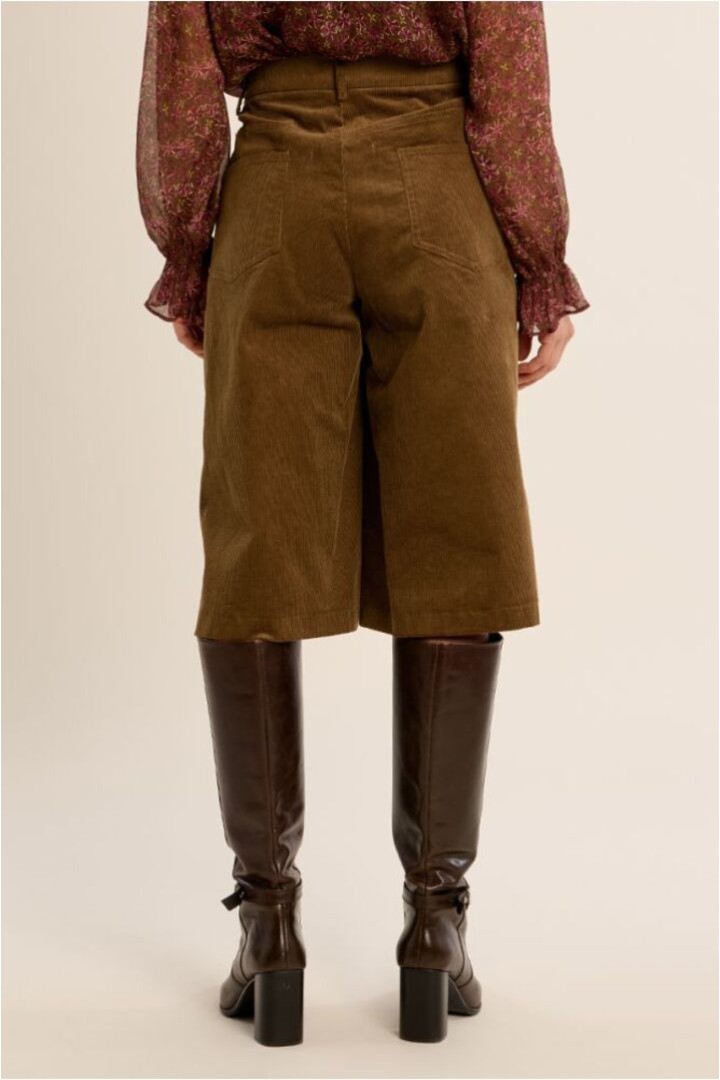 Flared Bermuda Shorts Khaki