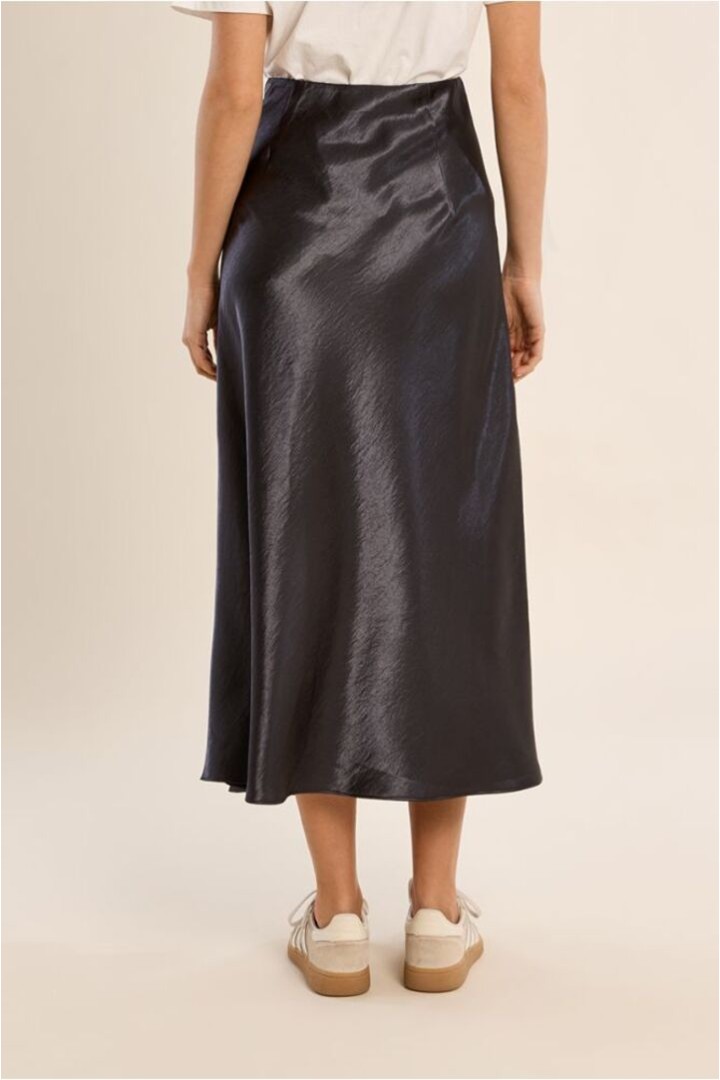Satin High-Waisted Skirt Gun Metal