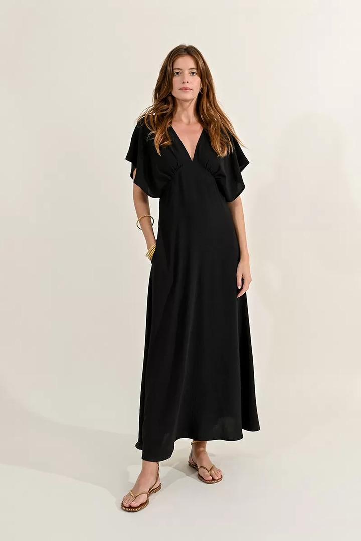 CAP SHOULDER DRESS BLACK