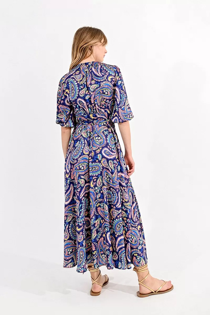 MAXI DRESS, PAISLEY PATTERN NAVY SACHA