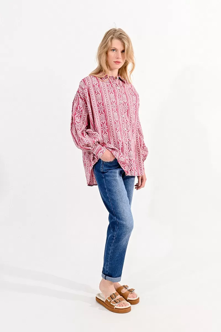 OVERSIZE BATIK SHIRT PINK PRIYA