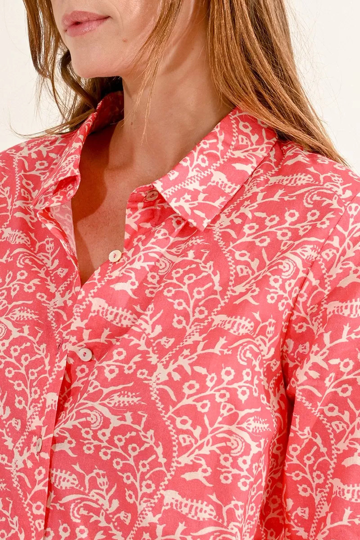 LONG PRINTED SHIRT PINK INDRA