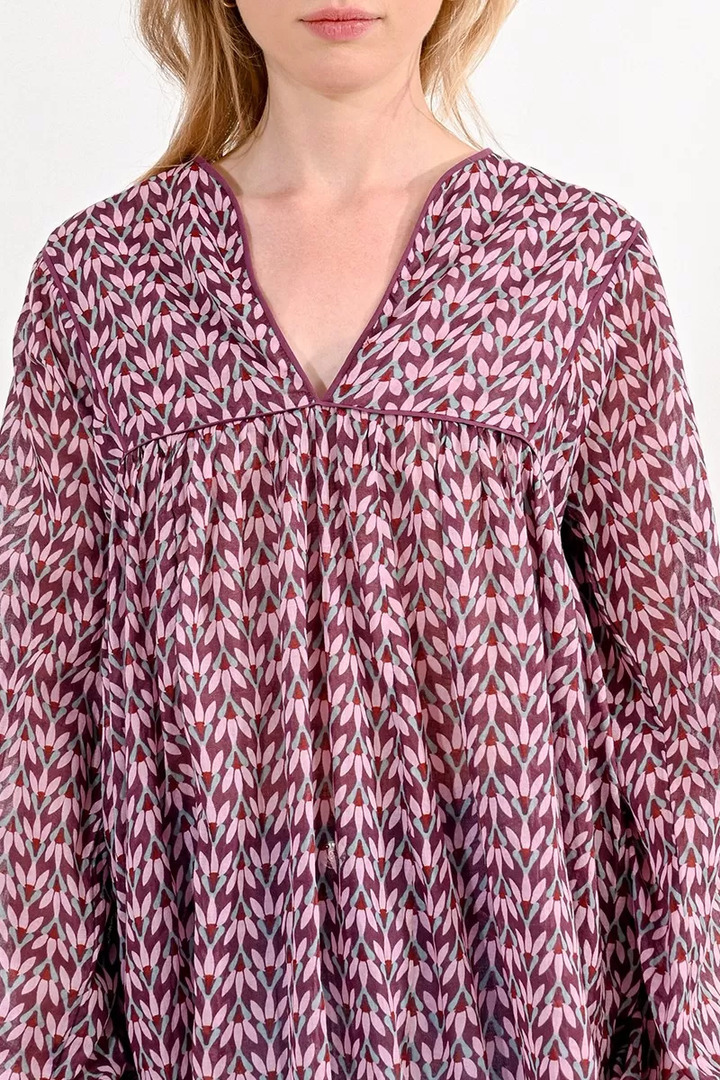 PRINTED COTTON BLOUSE PINK KALI