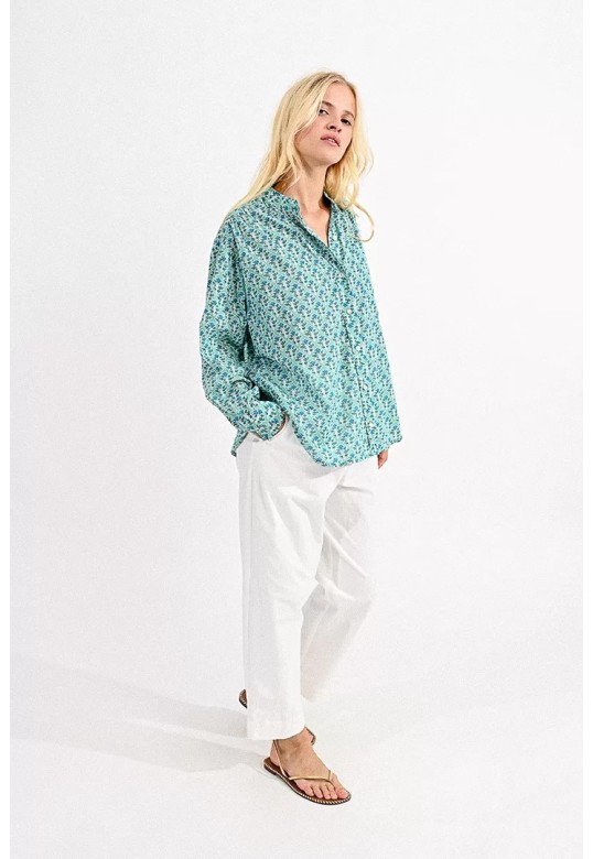 LOOSE-FITTING COTTON SHIRT GREEN PARVA