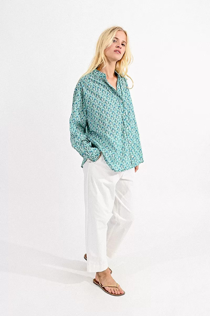 LOOSE-FITTING COTTON SHIRT GREEN PARVA