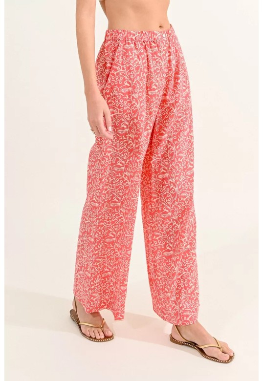 LOOSE PRINTED PANTS PINK INDRA