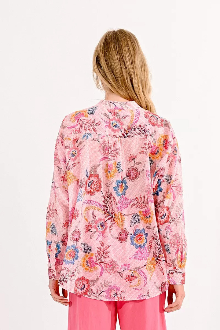 LOOSE-FITTING FLORAL COTTON SHIRT PINK ALBA