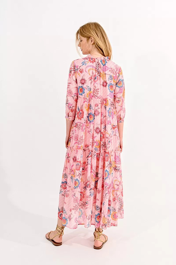 OVERSIZED PRINTED COTTON DRESS PINK ALBA