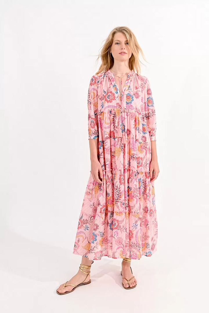 OVERSIZED PRINTED COTTON DRESS PINK ALBA