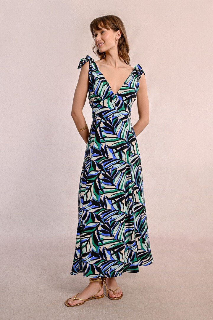 Long, flowing printed dress Black Melissa
