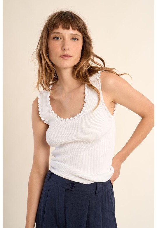 Ribbed tank top Off White