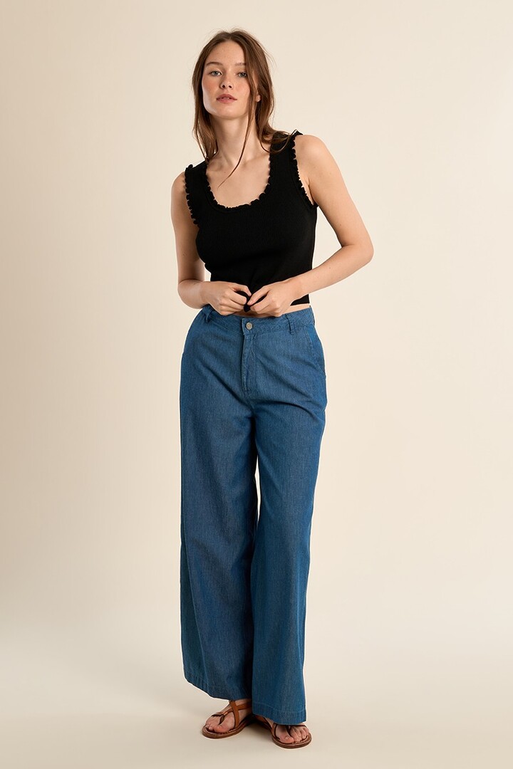 Ribbed tank top Black