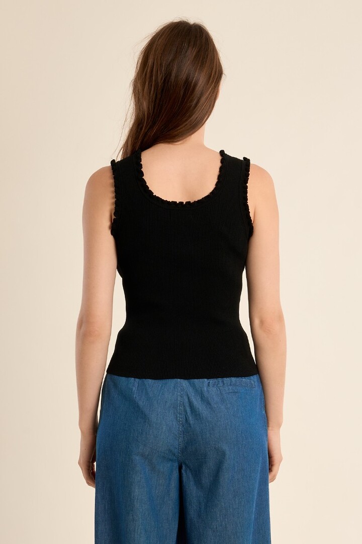Ribbed tank top Black