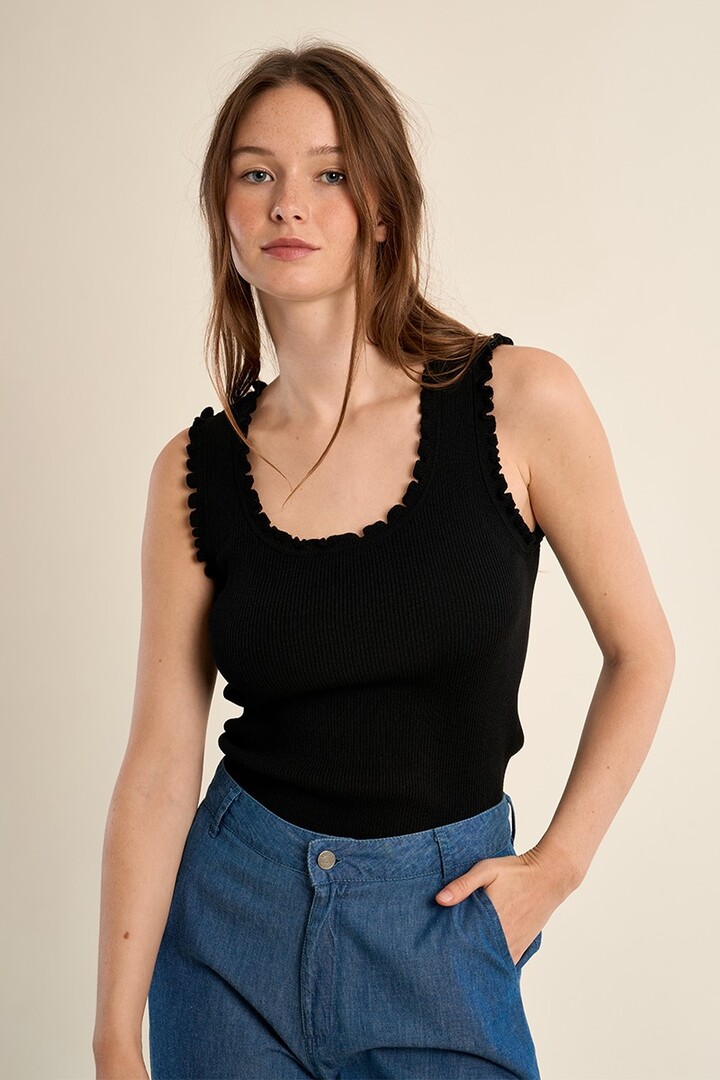 Ribbed tank top Black
