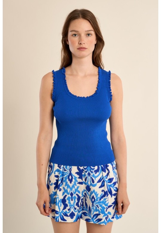 Ribbed tank top Blue