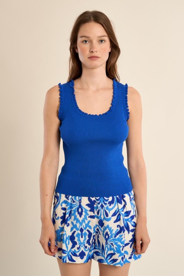 Ribbed tank top Blue