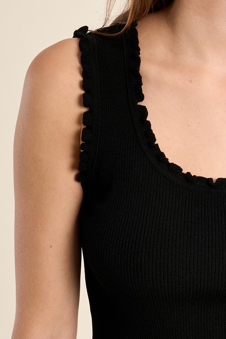 Ribbed tank top Black
