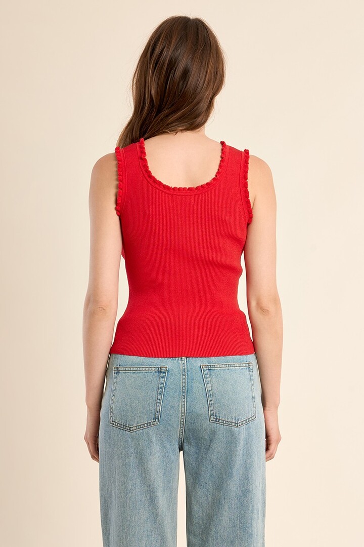 Ribbed tank top Red