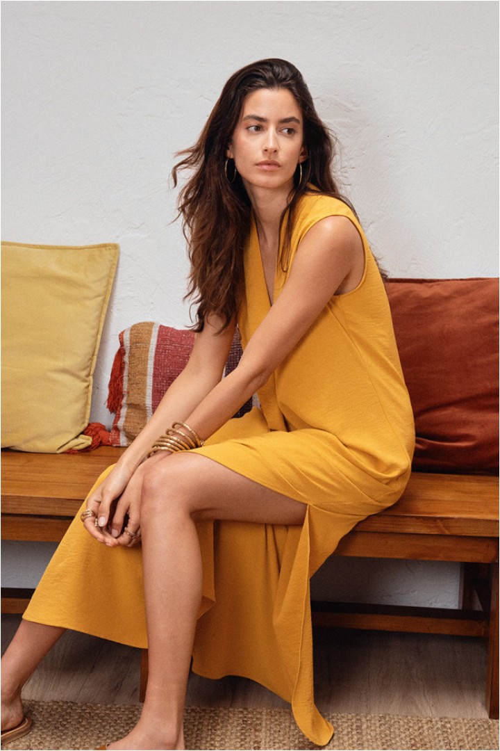 A-line maxi dress Mango Yellow