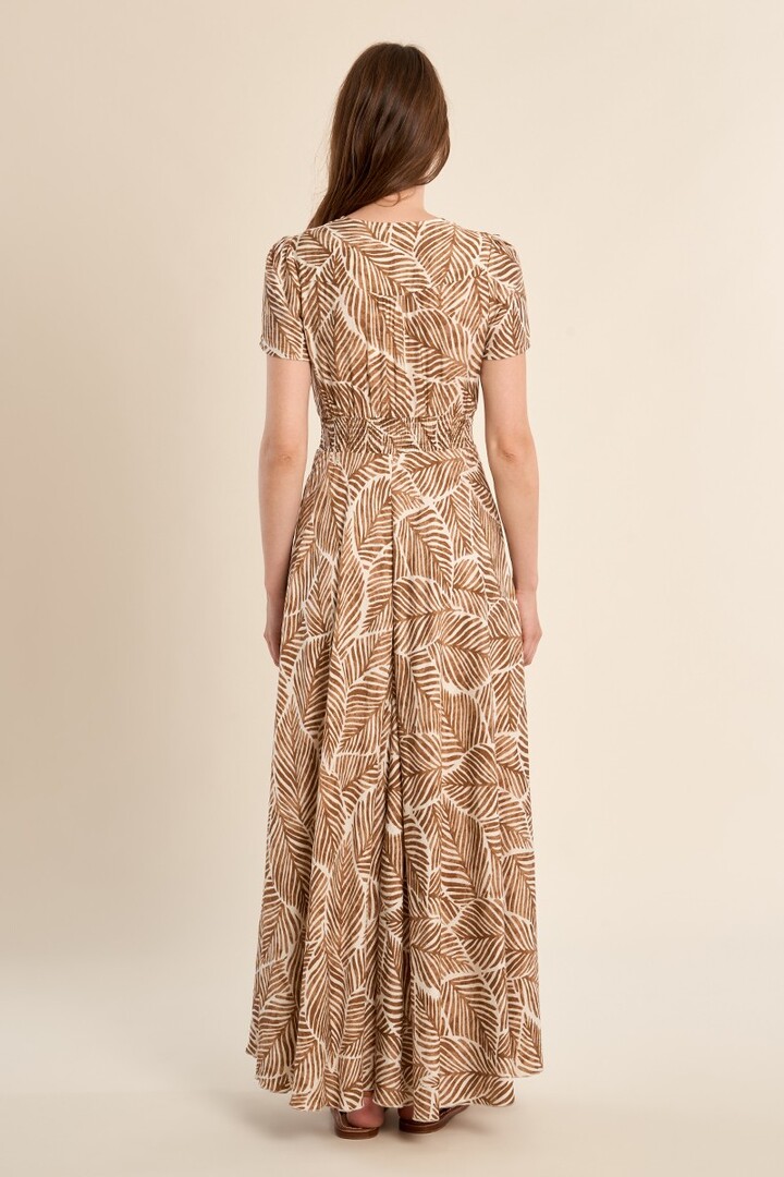 Maxi dress, printed Camel Mathilde