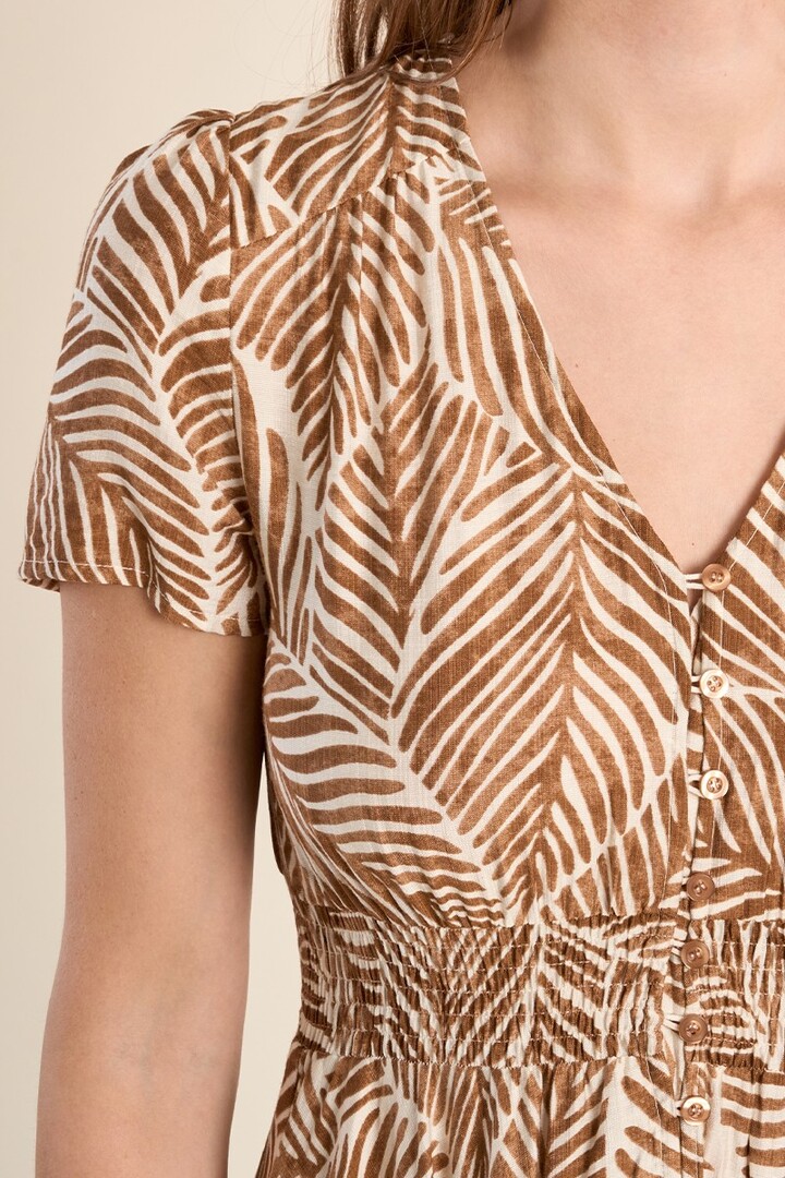 Maxi dress, printed Camel Mathilde