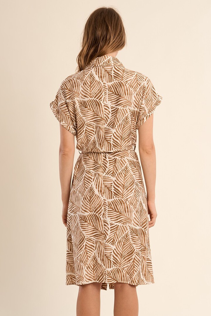 Short shirt dress, printed Camel Mathilde
