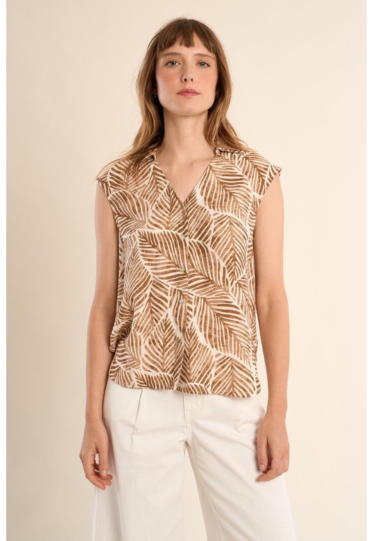 Printed blouse Camel Mathilde