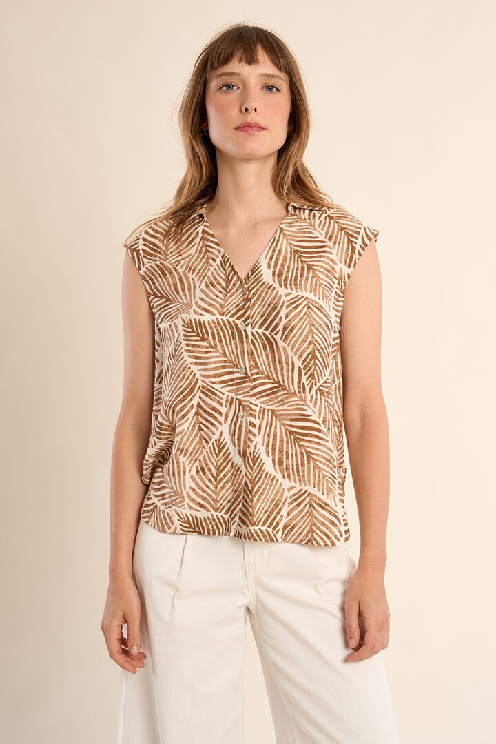 Printed blouse Camel Mathilde