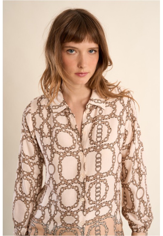 Printed shirt, satin effect Offwhite Diane