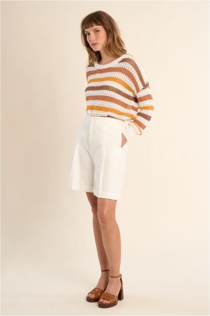High-waisted shorts, paperbag Offwhite