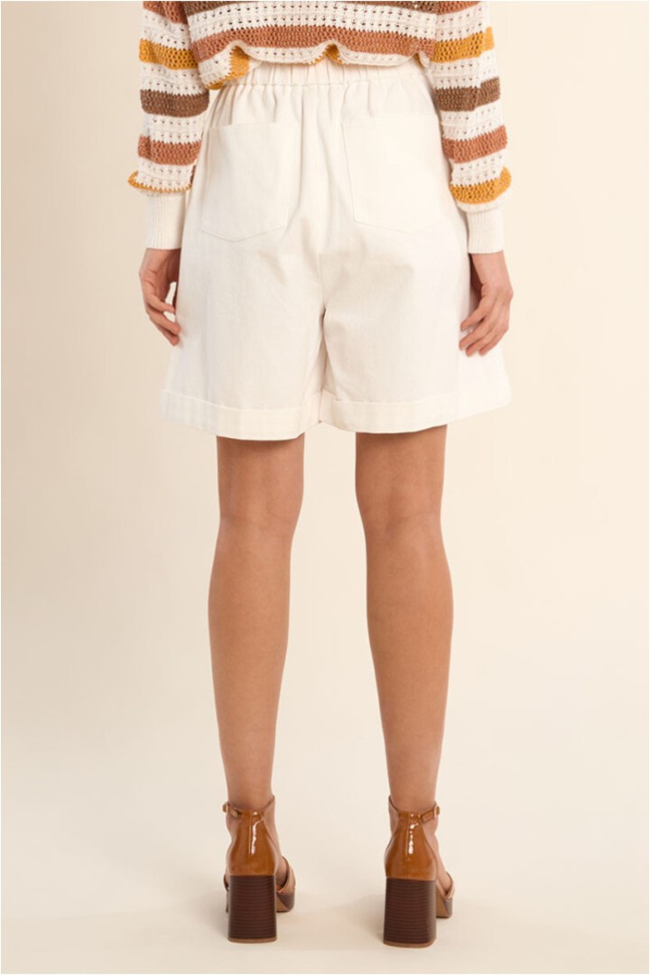 High-waisted shorts, paperbag Offwhite